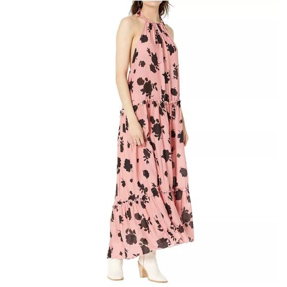 Kate Spade Floral Print High Neck Halter Cover Up Dress Shell Pink Size M NWT - Picture 1 of 12
